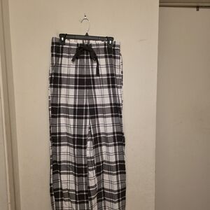 NWT H&M Black and White Plaid Pajama Pants Drawstring Size Small